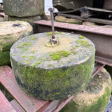 Reclaimed Mill Stone with Metal Bar