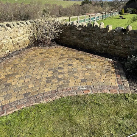 cobble sett patio.