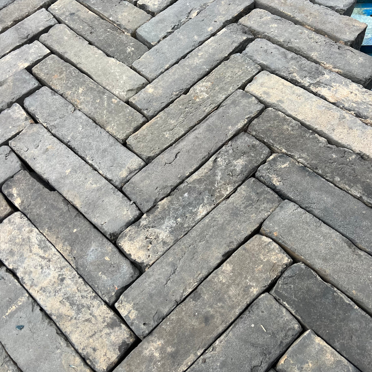 Grey Herringbone Handmade Paving Bricks