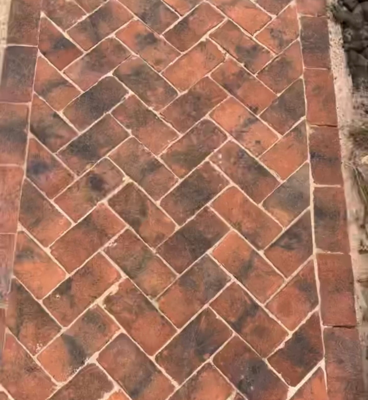 Handmade Brick Pavers used in Garden Design in Devon