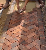 Handmade Brick Pavers used in Garden Design in Devon