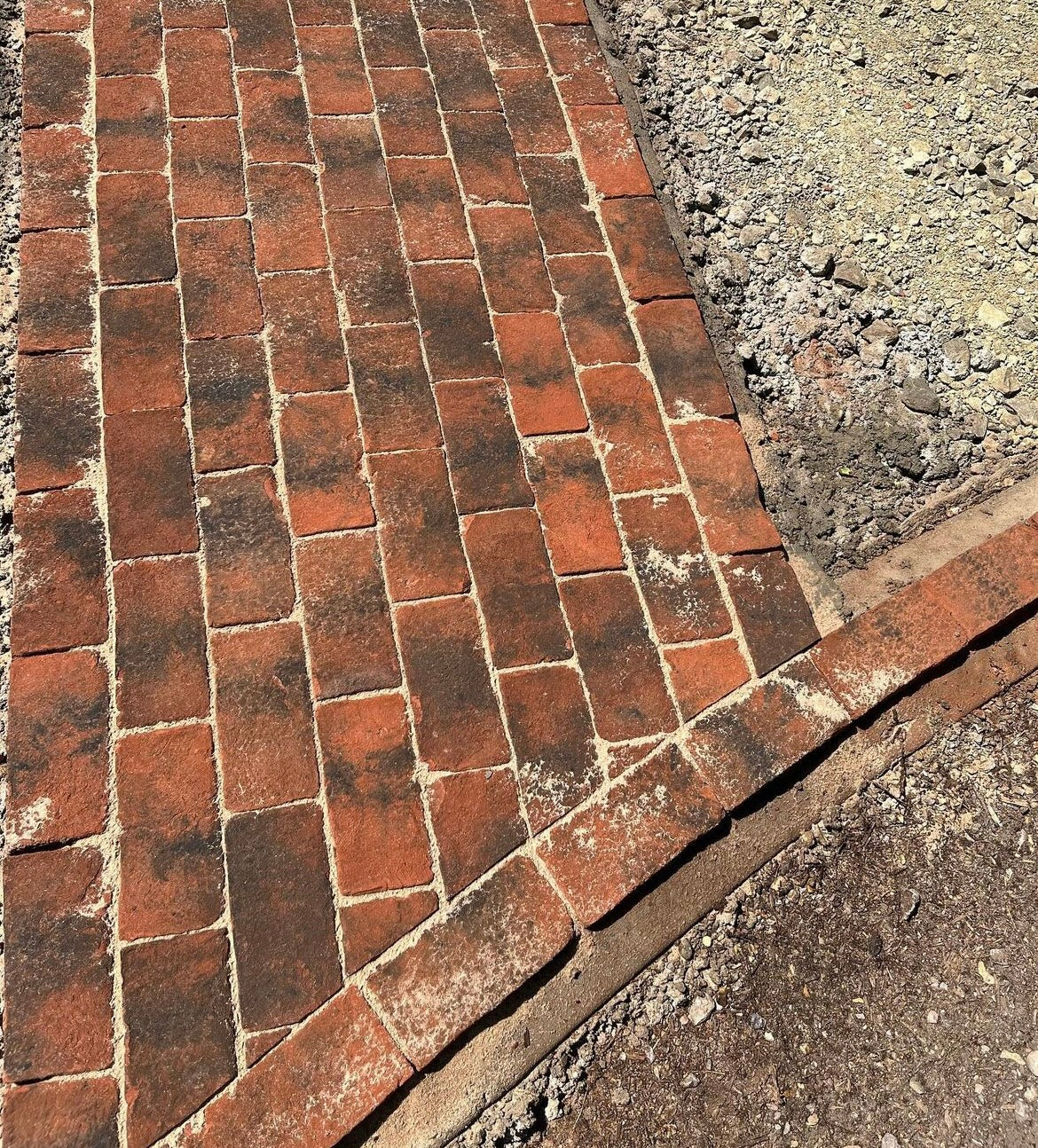 Handmade Brick Pavers used in Garden Design in Devon
