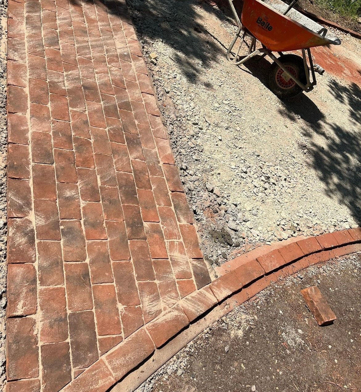 Handmade Brick Pavers used in Garden Design in Devon