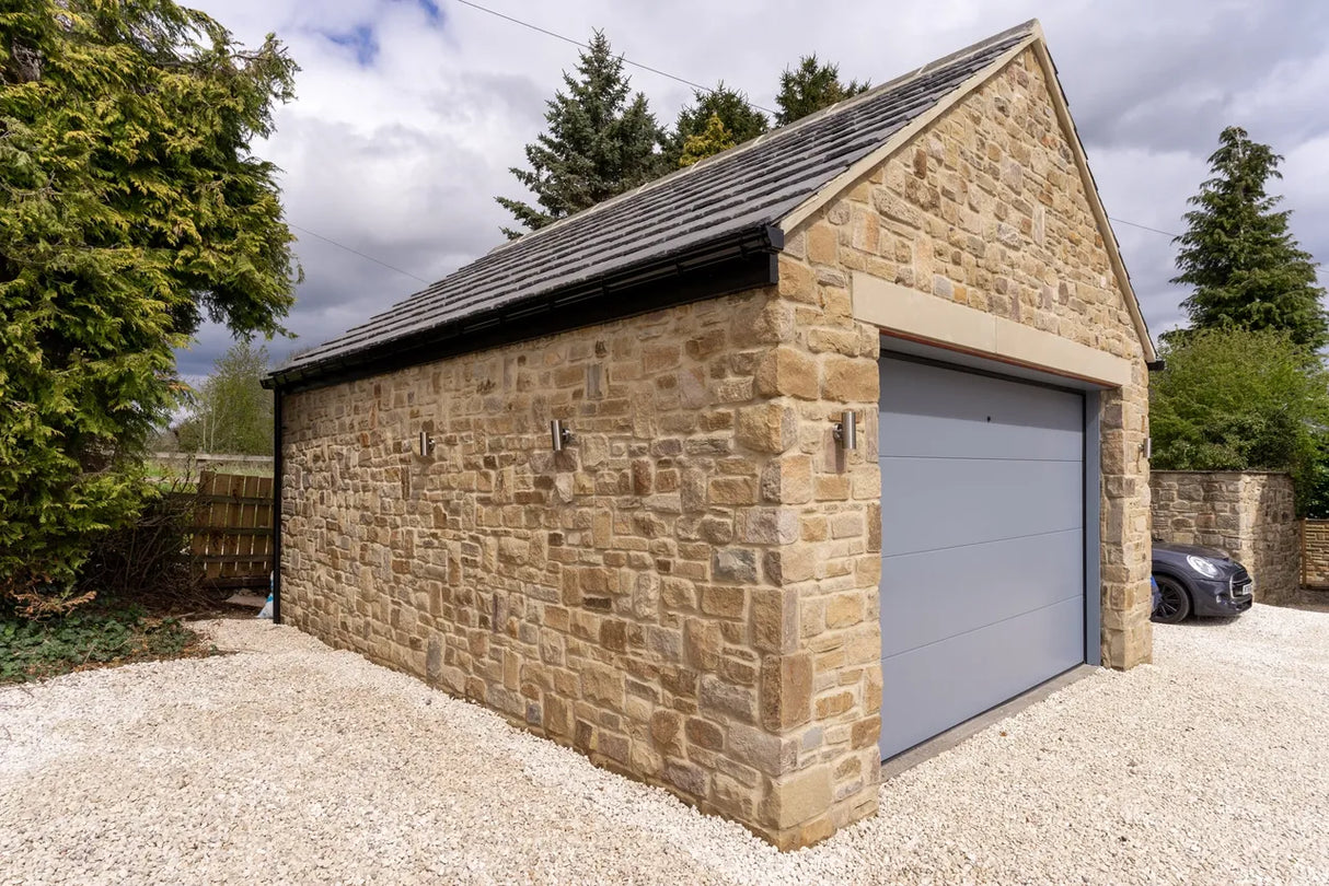 Natural Stone Garage Build in Buxton