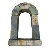 Decorative stone archway on a wooden pallet