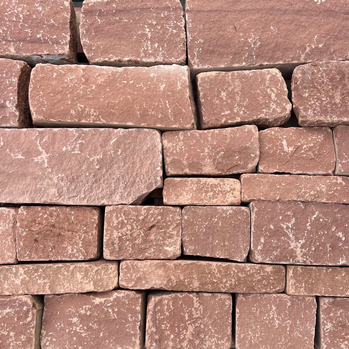Tumbled Cheshire Red Sandstone Walling in Bulk Bags