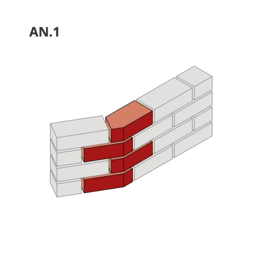 AN1.2 Smooth Staffordshire Blue 65mm Squint Brick