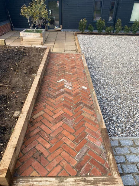 Brick Path Using Reclaimed Bricks, Daventry - Reclaimed Brick Company