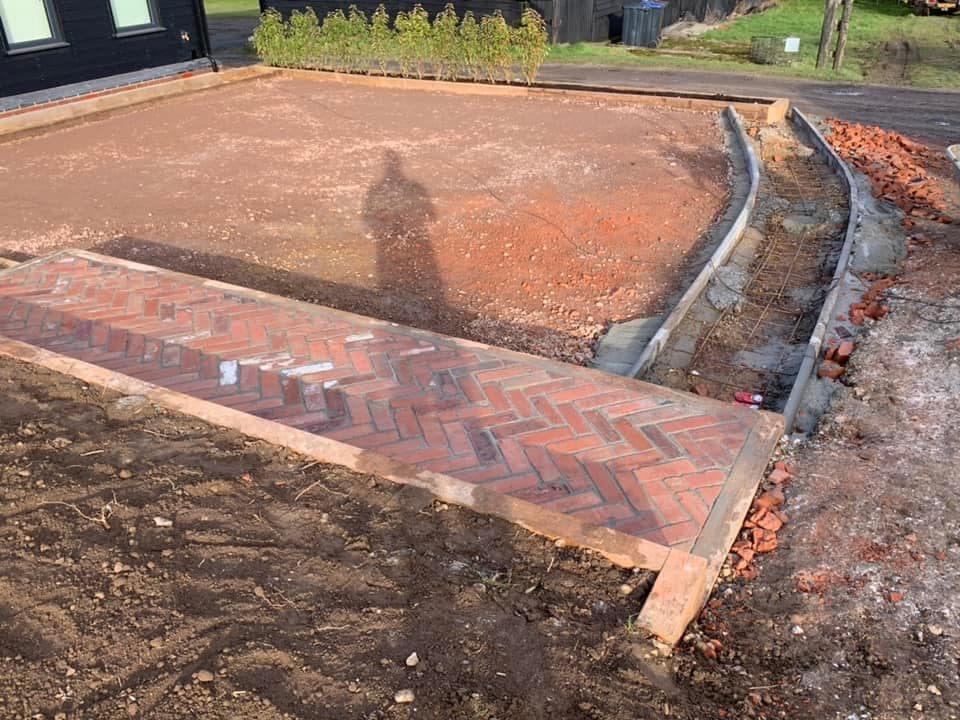 Brick Path Using Reclaimed Bricks, Daventry - Reclaimed Brick Company