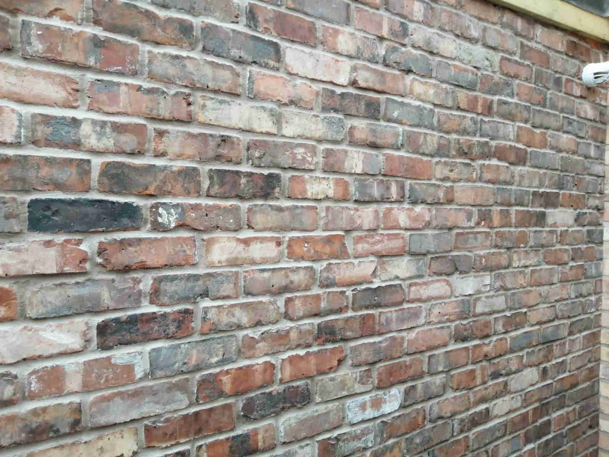 reclaimed brick slips close up detail