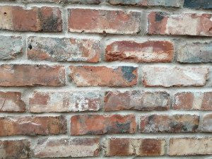 Reclaimed brick slips close up view