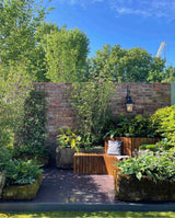 Brick slip garden wall at RHS Chelsea Flower Show landscaped garden