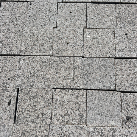 Flamed Silver Granite 100mm x 100mm Paving Setts - Reclaimed Brick Company