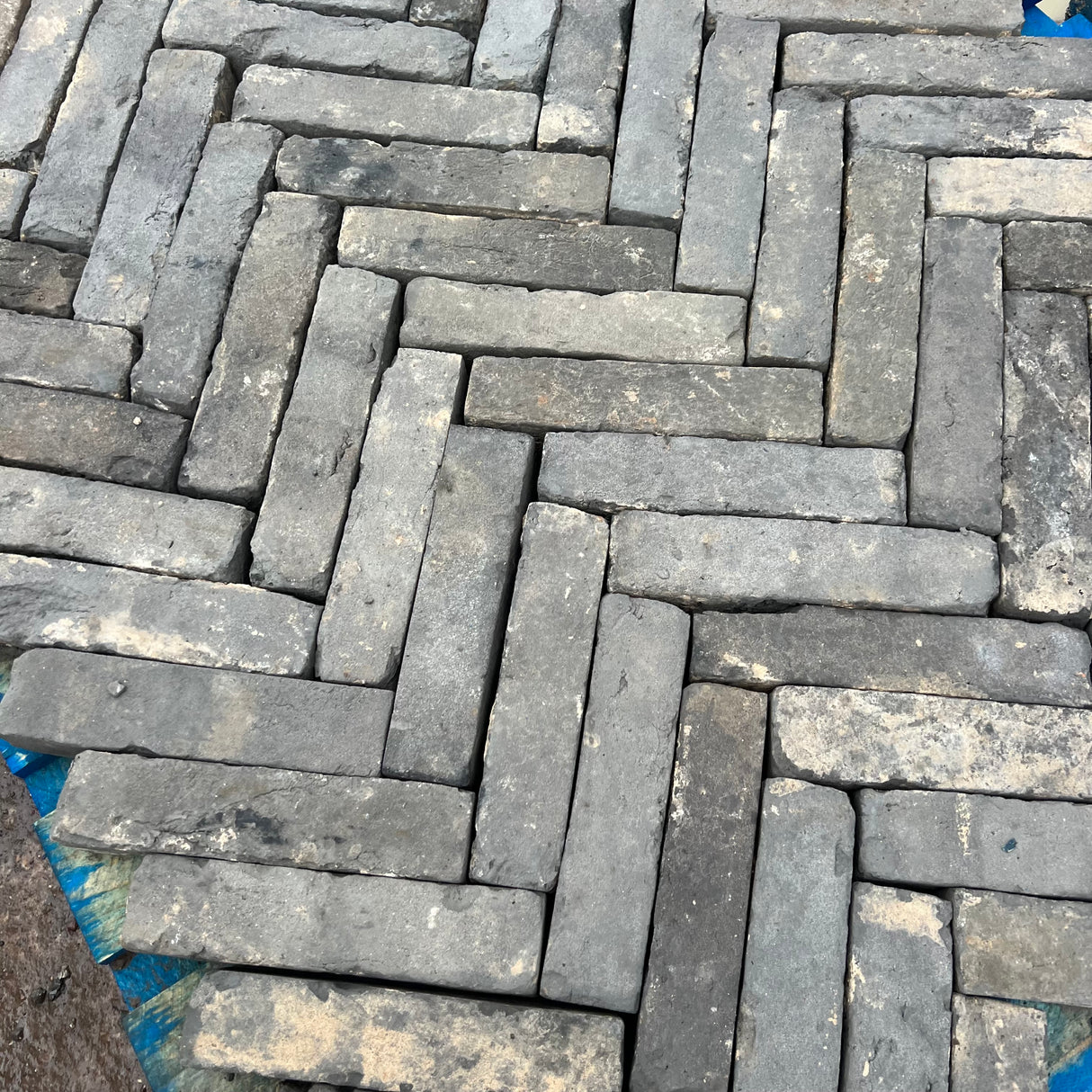 grey Stacker Herringbone Handmade Paving Brick