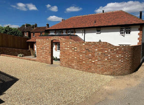 House Extension and Matching Boundary Walls Built Using Reclaimed 2 3/4" Bricks in Cotswold - Reclaimed Brick Company