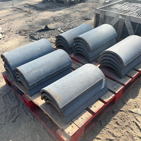Marley Blue 20” Half Round Roof Ridge Tiles - Batch of 26 Ridges (Job Lot) - Reclaimed Brick Company