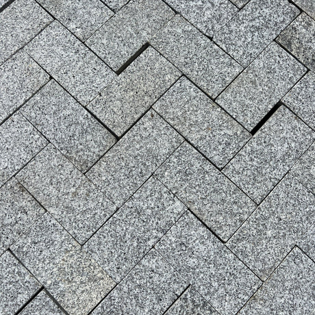 New Flamed Silver Granite Paving Setts - Reclaimed Brick Company