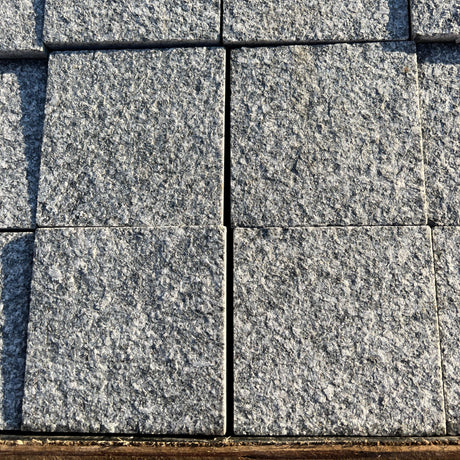 New Flamed Silver Grey Granite Cobble Sett - Reclaimed Brick Company