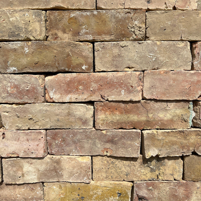 Reclaimed 2 1/2” Cambridge Yellow Multi Gault Handmade Bricks | Pack of 250 Bricks - Reclaimed Brick Company