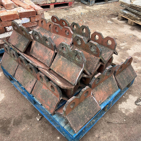 Reclaimed 2 Hole Crest Red Triangle Ridge Tiles - 80 Degrees - Reclaimed Brick Company