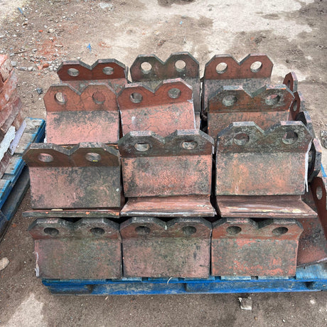 Reclaimed 2 Hole Crest Red Triangle Ridge Tiles - 80 Degrees - Reclaimed Brick Company