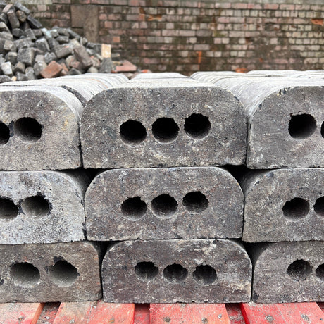 Reclaimed 65mm Blue Double Cant Coping Brick - Reclaimed Brick Company