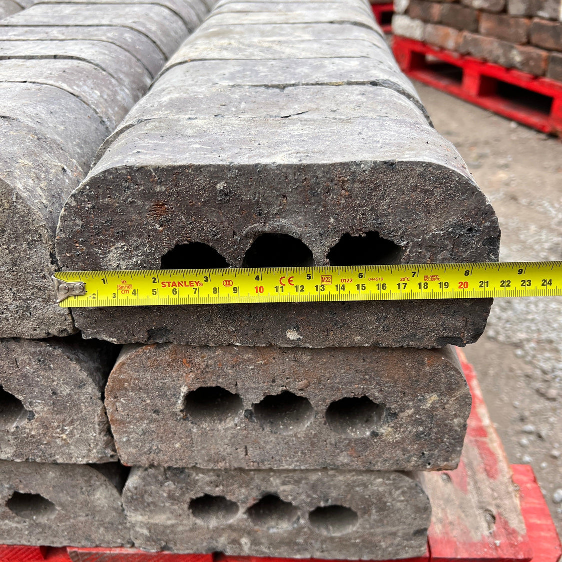 Reclaimed 65mm Blue Double Bullnose Coping Brick | Bullnose Bricks ...