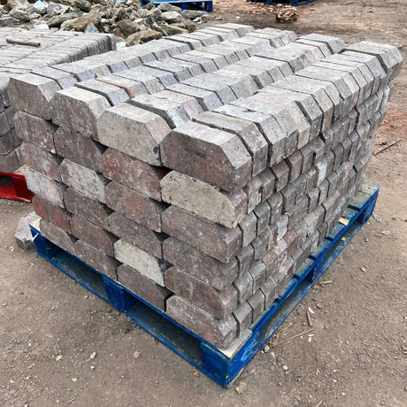 Reclaimed 65mm Staffordshire Blue Double Cant Coping Brick - Reclaimed Brick Company