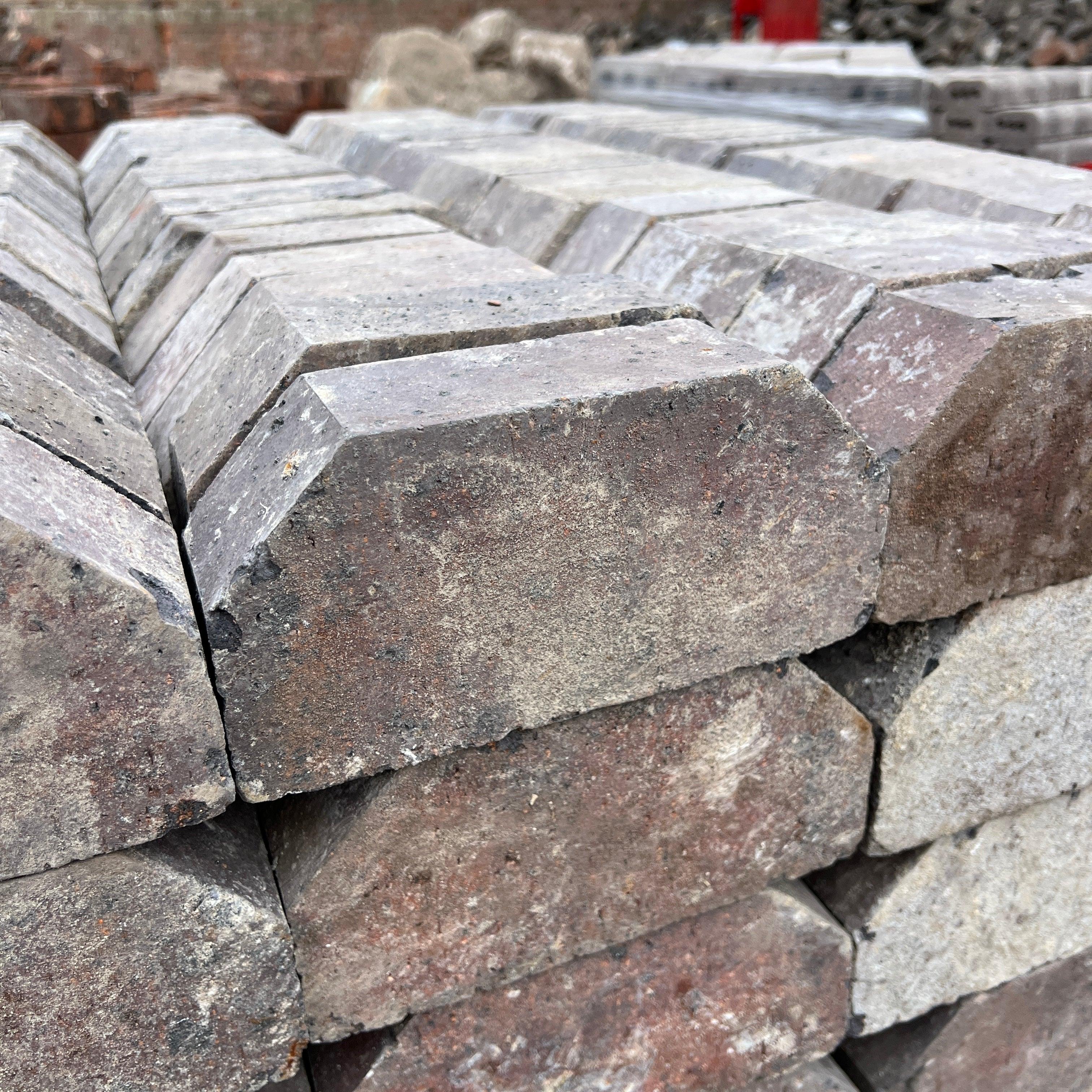 Reclaimed 65mm Staffordshire Blue Double Cant Coping Brick