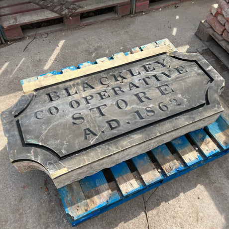 Reclaimed ‘Blackley Co-Operative Store A.D. 1862’ Gregorian Date Stone / Plaque - Reclaimed Brick Company