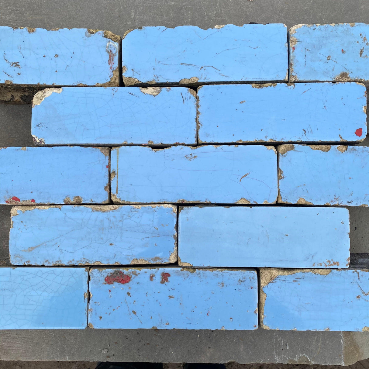 Reclaimed Blue Glazed Tile Brick - Reclaimed Brick Company