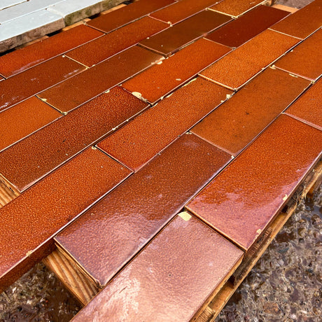 Reclaimed Brown Glazed Brick Slip - Reclaimed Brick Company