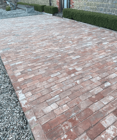 Reclaimed Clay Paving Brick Car Parking Area, Chichester, West Sussex - Reclaimed Brick Company