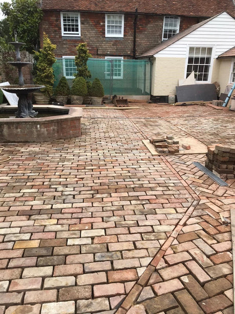 Reclaimed Clay Paving Brick Courtyard, Woking, Surrey - Reclaimed Brick Company