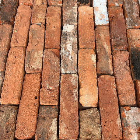 Reclaimed Farmhouse Blend Brick Slips / Tile - Cut From Real Reclaimed Bricks - Reclaimed Brick Company