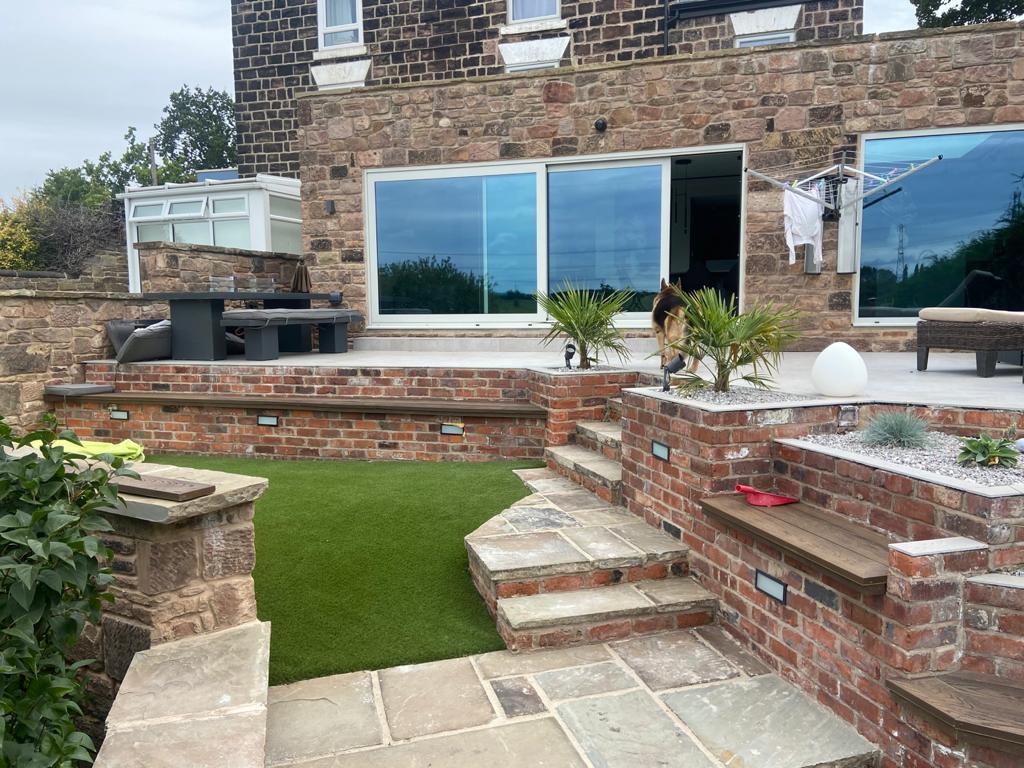 Garden Steps | Reclaimed Industrial Blend Imperial Bricks - Reclaimed Brick Company