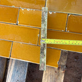 Reclaimed Mustard Yellow Glazed Brick Slip - Reclaimed Brick Company