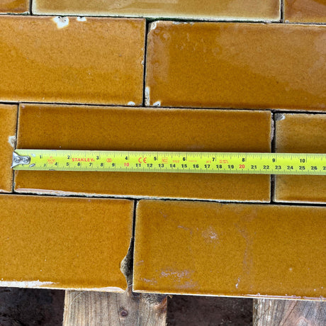 Reclaimed Mustard Yellow Glazed Brick Slip - Reclaimed Brick Company