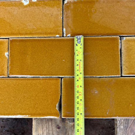 Reclaimed Mustard Yellow Glazed Brick Slip - Reclaimed Brick Company