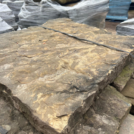 Reclaimed Natural Riven York Stone Flagstone Paving - Per SQM - Reclaimed Brick Company