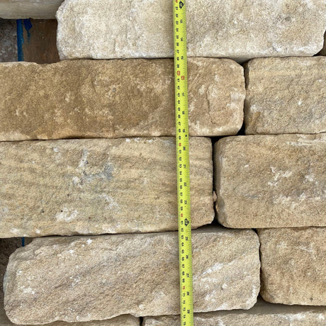 Reclaimed Natural Stone Buff Yorkshire Building Stone - 4” Bed - Bulk Bags - Reclaimed Brick Company