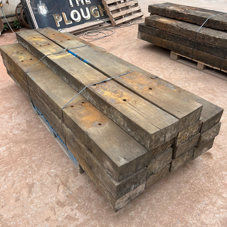 Reclaimed Oak Timber Railway Sleeper - Grade AA - Bulk Pack of 14 Special - Reclaimed Brick Company