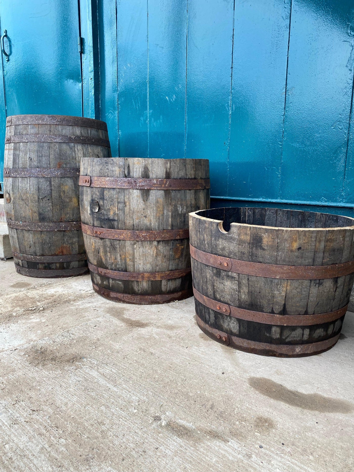 Reclaimed Oak Whiskey Barrel - 1/2 Size - Reclaimed Brick Company