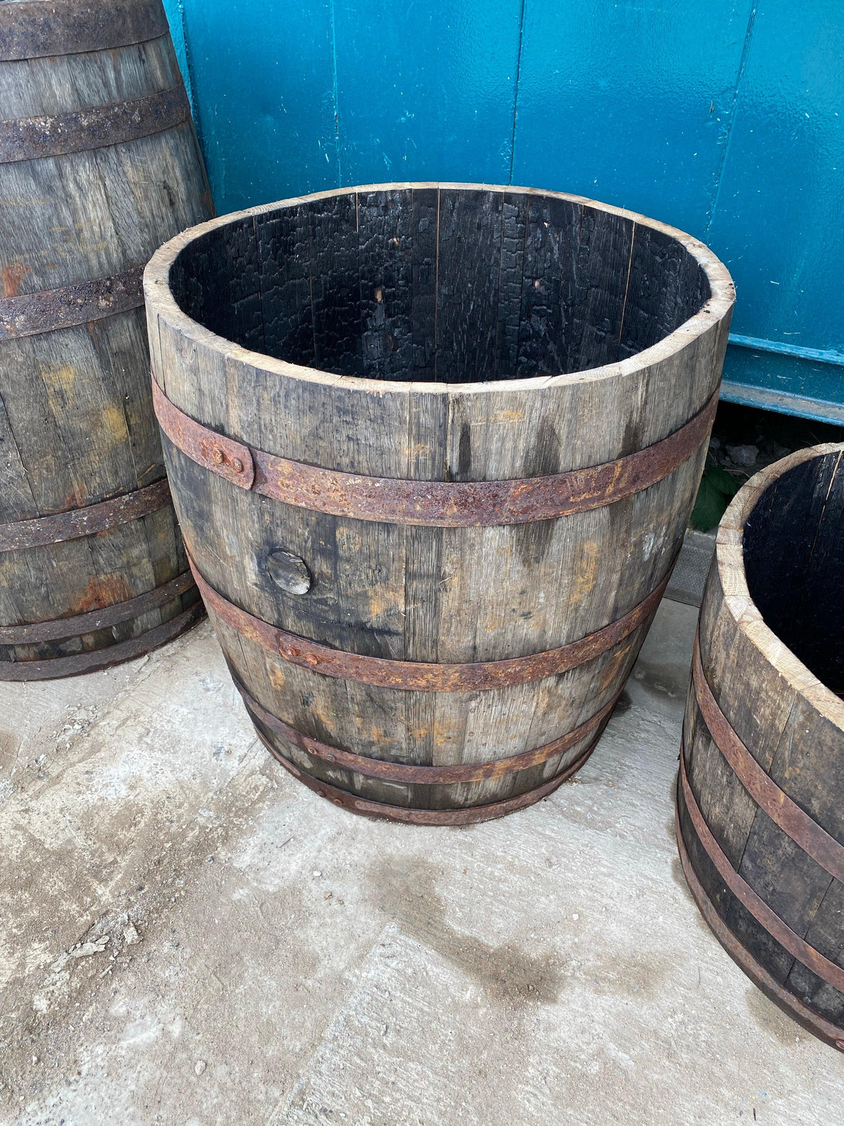 Whiskey Barrel Containers Oak Whisky Half Barrel Planters