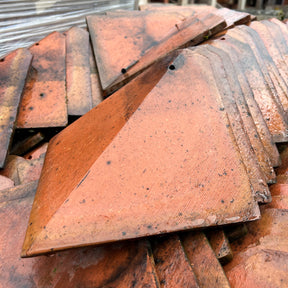 Reclaimed Orange Clay Arris Hip Tiles - Reclaimed Brick Company