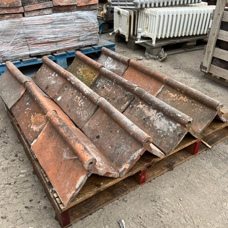 Reclaimed Orange Roll Top Roof Ridge Tiles - Job Lot - Reclaimed Brick Company