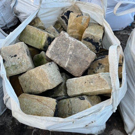 Reclaimed Pale Grit Stone Cobbles - Reclaimed Brick Company