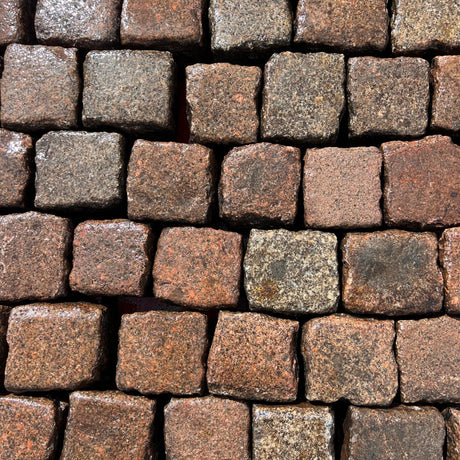 Reclaimed Pink 4” x 4” Cube Granite Cobble Setts - Bulk Bag - Reclaimed Brick Company