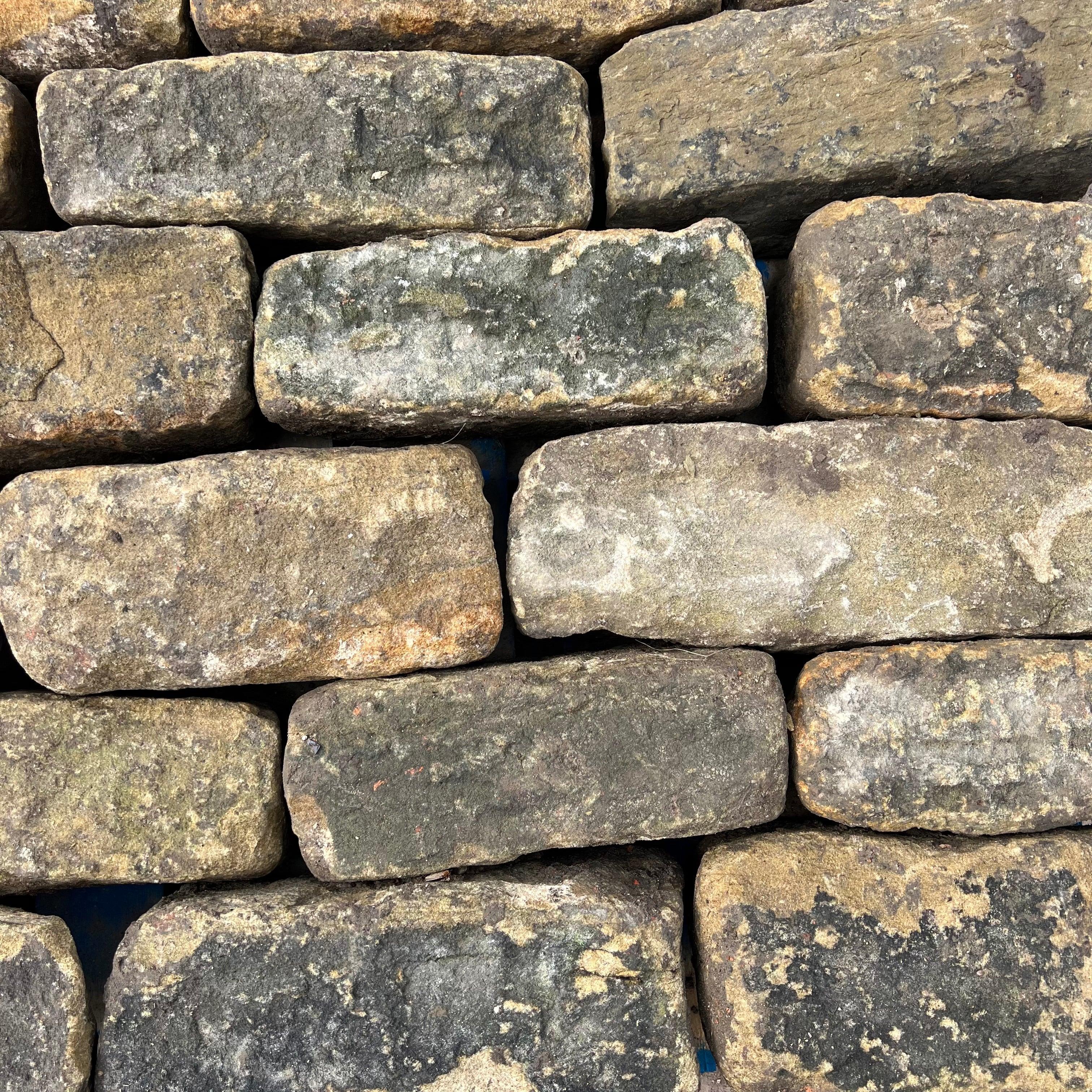 Reclaimed Punch Face Building Stone - 6” Backed Off – Reclaimed