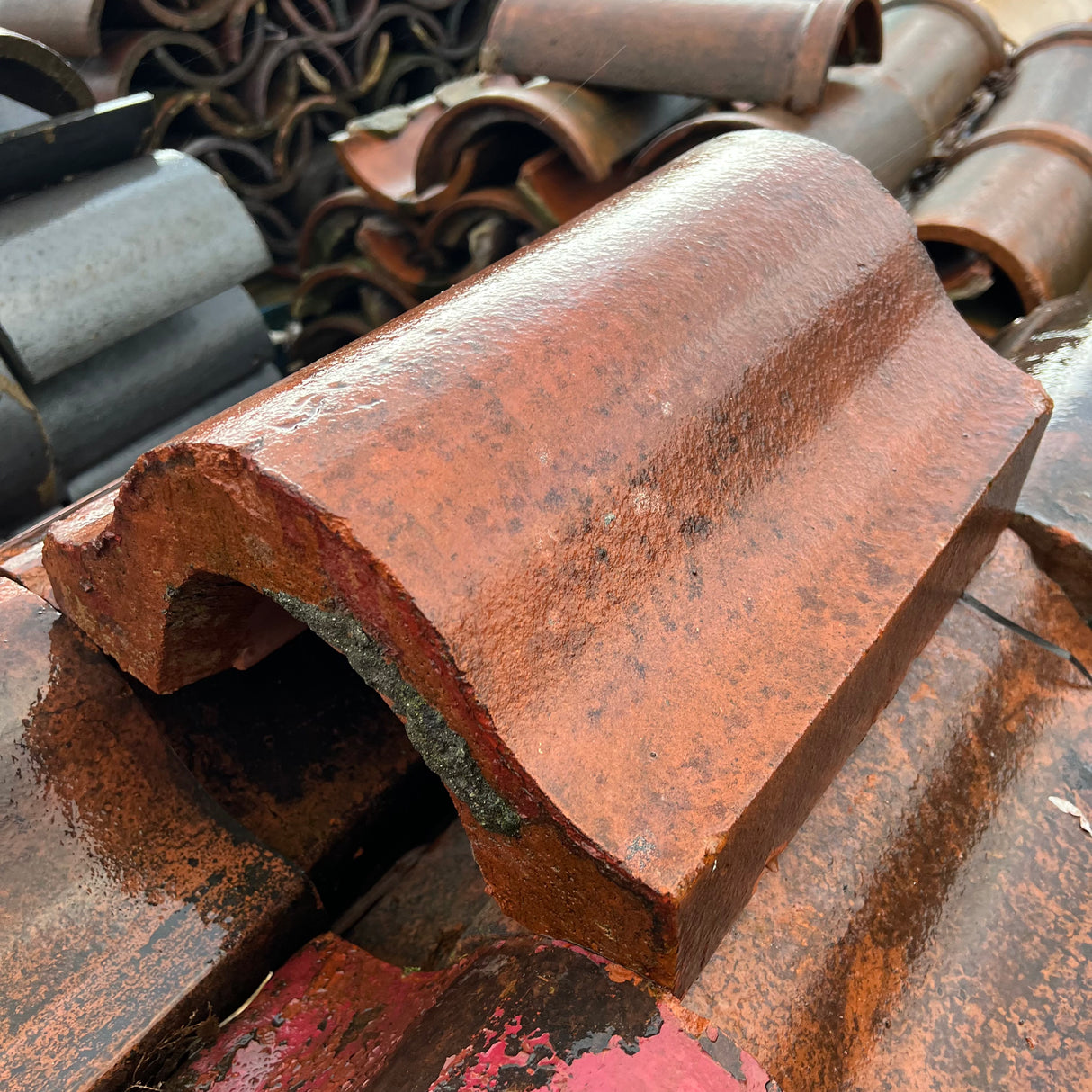 Reclaimed Red Bishop Hat Terracotta Wall Coping - 12” x 6” - Job Lot 14 Linear Metres - Reclaimed Brick Company